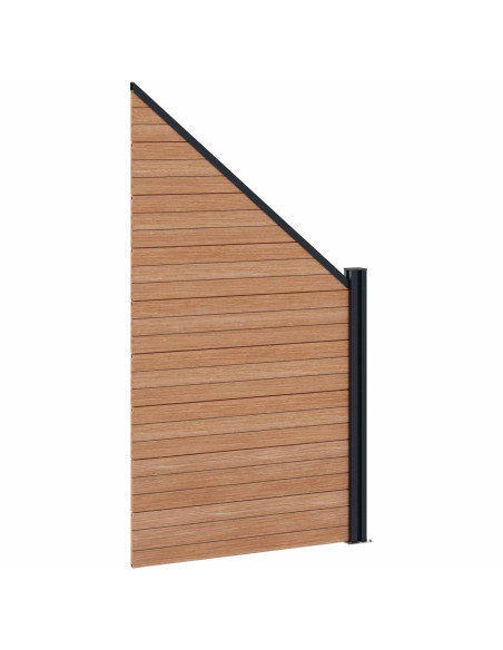 Pannello di Recinzione 11 pcs WPC e Alluminio Marrone