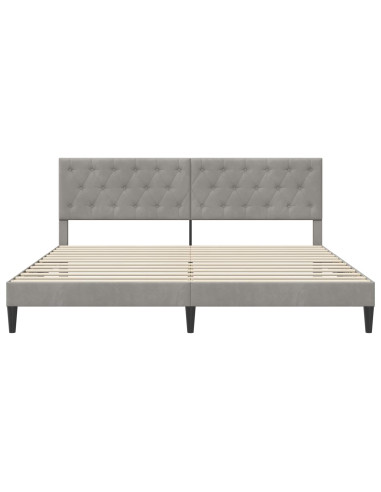 Struttura del letto Grigio Chiaro 200 x 200 cm Velluto