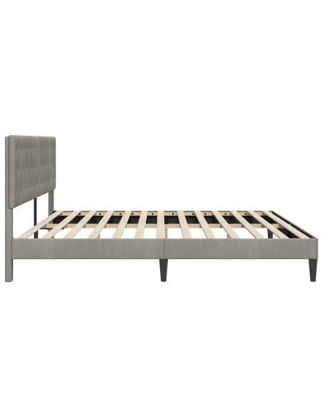 Struttura del letto Grigio Chiaro 200 x 200 cm Velluto
