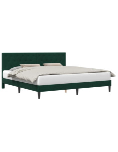 Struttura del letto Verde Scuro 200 x 200 cm Velluto 2