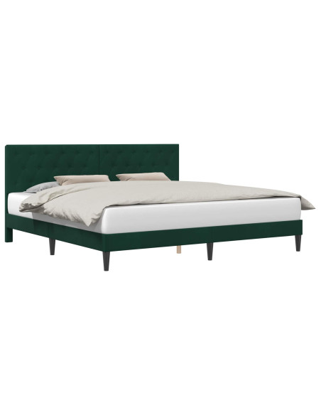 Struttura del letto Verde Scuro 200 x 200 cm Velluto