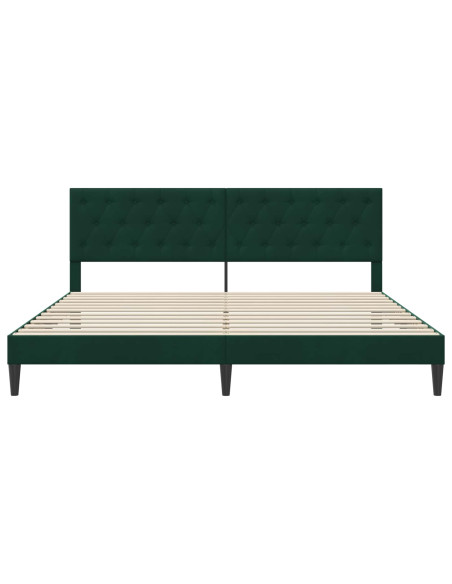 Struttura del letto Verde Scuro 200 x 200 cm Velluto