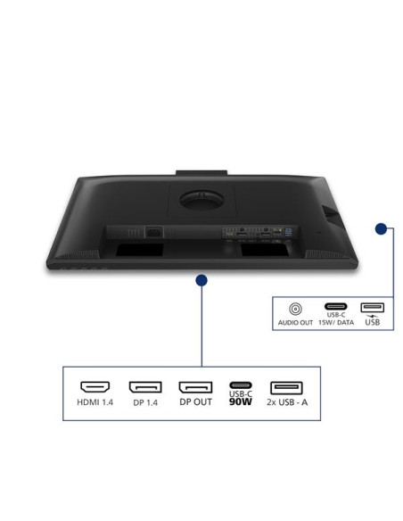 MONITOR PHILIPS LED 23.8"Wide 24B2U3301H/00 IPS 1920x1080 120Hz 350cd/mq 2x2W MM WEBCAM Reg.H PIVOT HDMI DP RJ45 USB-C doking
