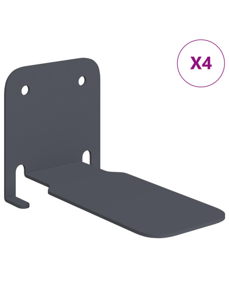 Mensola sospesa 4 pcs Antracite 6 x 10,8 x 6,6 cm