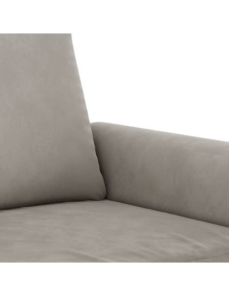 Divano a 2 Posti Grigio Chiaro 120 cm in Velluto
