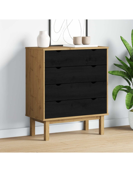 Cassettiera con cassetto OTTA Nero 76,5 x 39,5 x 90 cm