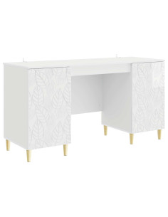 Scrivania Bianco Lucido Legno ingegnerizzato 142,5 x 50 x 75 cm