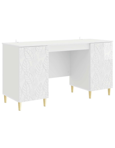 Scrivania Bianco Lucido Legno ingegnerizzato 142,5 x 50 x 75 cm