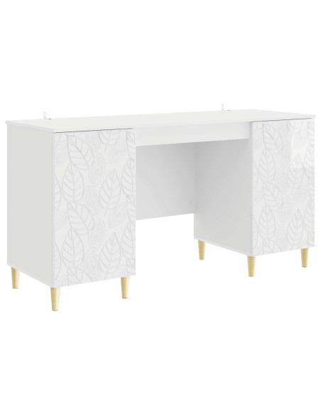 Scrivania Bianco Lucido Legno ingegnerizzato 142,5 x 50 x 75 cm