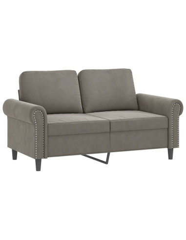 Divano a 2 Posti Grigio Chiaro 120 cm in Velluto