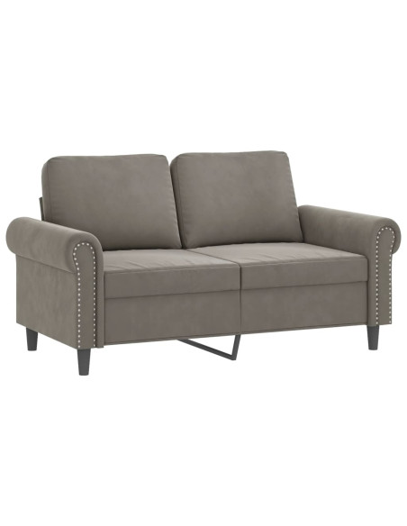 Divano a 2 Posti Grigio Chiaro 120 cm in Velluto