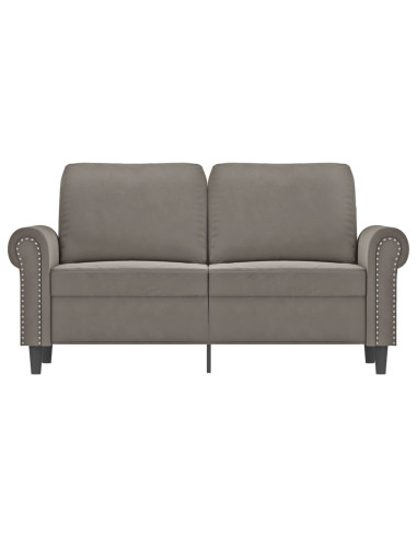 Divano a 2 Posti Grigio Chiaro 120 cm in Velluto