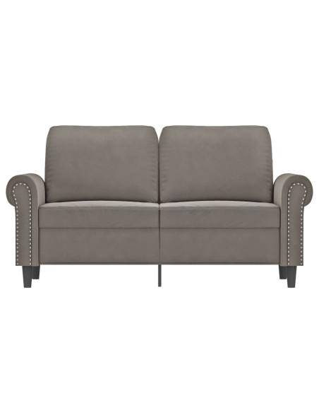 Divano a 2 Posti Grigio Chiaro 120 cm in Velluto
