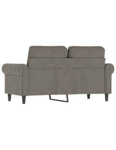 Divano a 2 Posti Grigio Chiaro 120 cm in Velluto