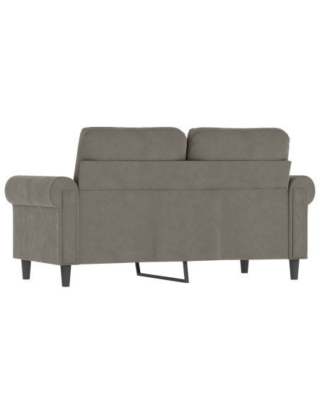 Divano a 2 Posti Grigio Chiaro 120 cm in Velluto