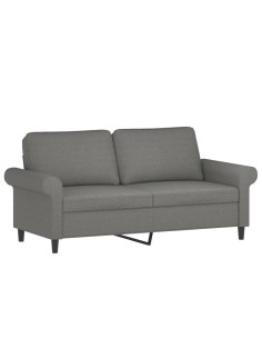 Divano a 2 Posti Grigio Scuro 140 cm in Tessuto 2
