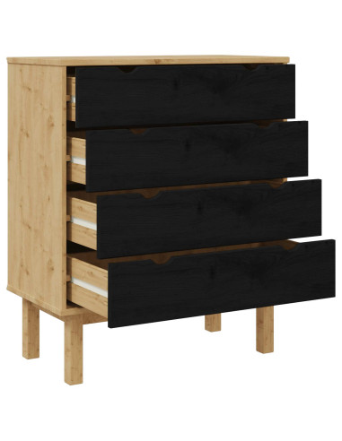 Cassettiera con cassetto OTTA Nero 76,5 x 39,5 x 90 cm