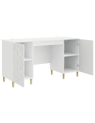 Scrivania Bianco Lucido Legno ingegnerizzato 142,5 x 50 x 75 cm