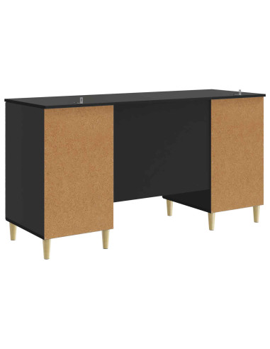 Scrivania Nero Legno ingegnerizzato 142,5 x 50 x 75 cm