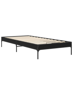 Struttura del letto Rovere Nero 80 x 200 cm 2