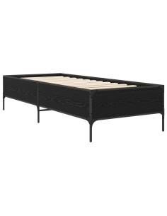 Struttura del letto Rovere Nero 80 x 200 cm 2