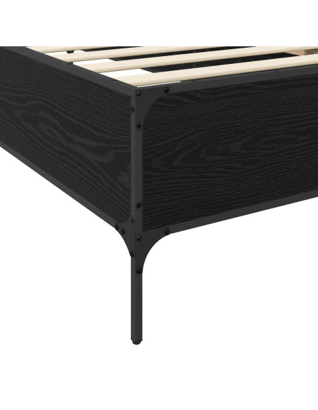 Struttura del letto Rovere Nero 80 x 200 cm