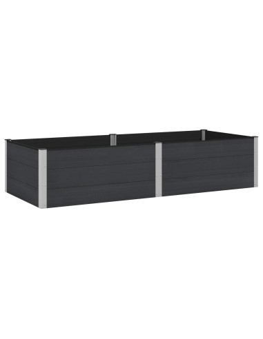 Letto rialzato da giardino Nero 250 x 100 x 54 cm