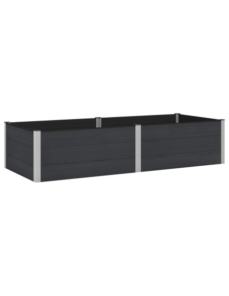 Letto rialzato da giardino Nero 250 x 100 x 54 cm