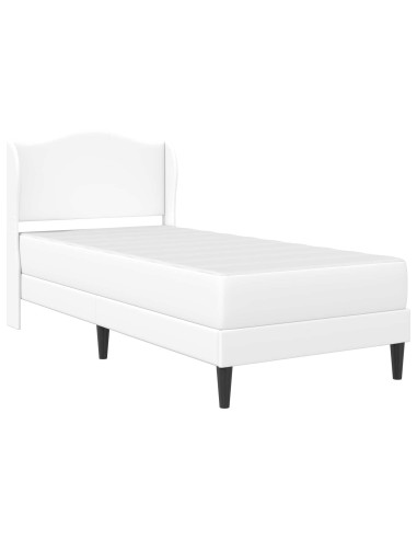 Struttura del letto con testiera Bianco 90 x 190 cm Similpelle