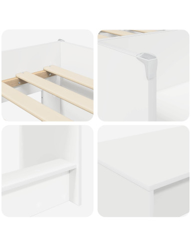 Letto alto per bambini con scrivania Bianco 80 x 200 cm