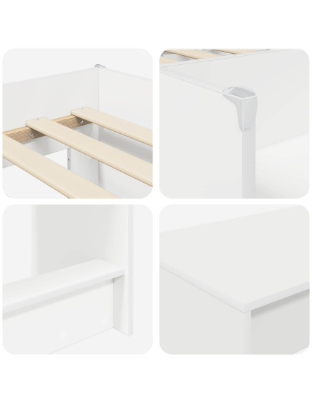 Letto alto per bambini con scrivania Bianco 80 x 200 cm