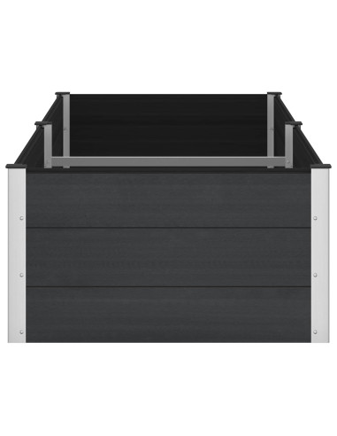 Letto rialzato da giardino Nero 250 x 100 x 54 cm