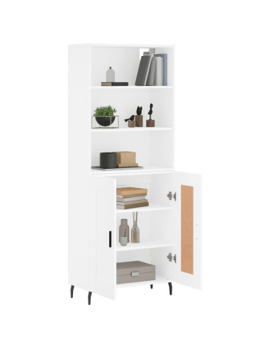 Credenza Bianca 69,5x34x180 cm in Legno Multistrato