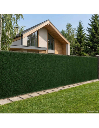 Recinzione Artificiale Verde Scuro 1 x 6 m PVC e Acciaio