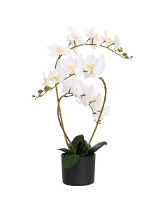 Pianta di Orchidea Artificiale con Vaso Bianco 45 x 15 x 65 cm