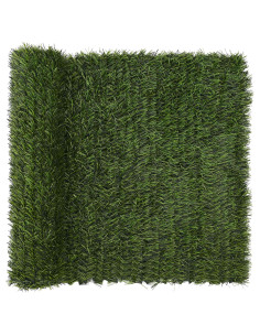 Recinzione Artificiale Verde chiaro 1 x 6 m PVC e Acciaio 2