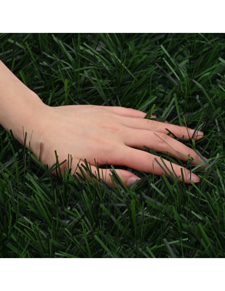 Recinzione Artificiale Verde Scuro 1,5 x 4 m PVC e Acciaio