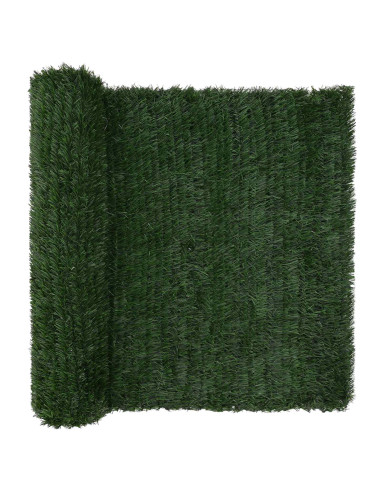 Recinzione Artificiale Verde Scuro 1,5 x 3 m PVC e Acciaio