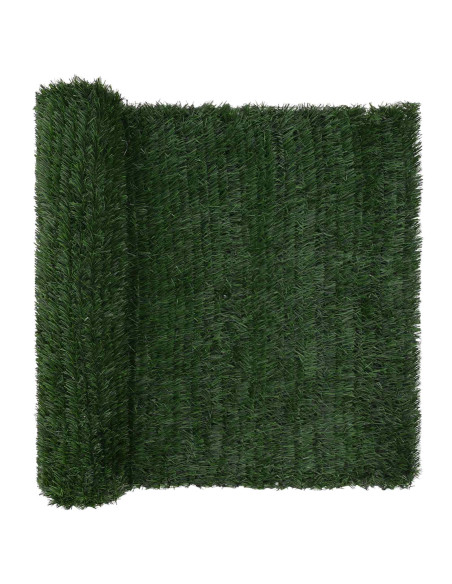 Recinzione Artificiale Verde Scuro 1,5 x 3 m PVC e Acciaio