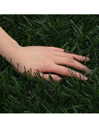 Recinzione Artificiale Verde Scuro 1 x 6 m PVC e Acciaio