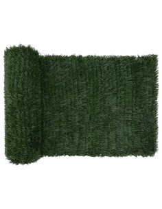 Recinzione Artificiale Verde Scuro 1 x 4 m PVC e Acciaio 2
