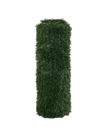 Recinzione Artificiale Verde Scuro 1 x 4 m PVC e Acciaio