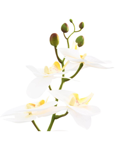 Pianta di Orchidea Artificiale con Vaso Bianco 45 x 15 x 65 cm