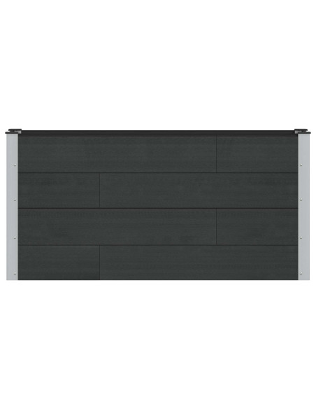 Letto rialzato da giardino Nero 150 x 30 x 72 cm