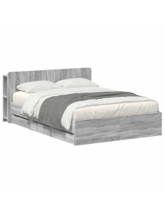 Telaio del letto con storage Sonoma grigio 150 x 200 cm