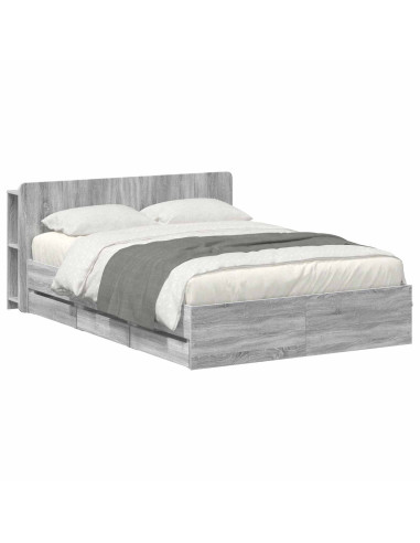 Telaio del letto con storage Sonoma grigio 150 x 200 cm