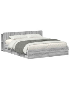 Telaio del letto con storage Sonoma grigio 180 x 200 cm