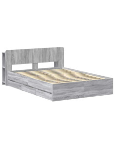 Telaio del letto con storage Sonoma grigio 150 x 200 cm 2
