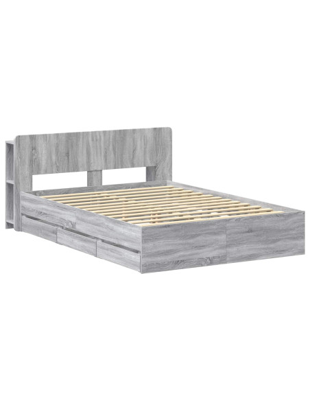 Telaio del letto con storage Sonoma grigio 150 x 200 cm