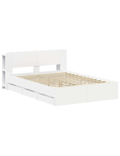 Telaio del letto con storage con testiera Bianco 150 x 200 cm 2
